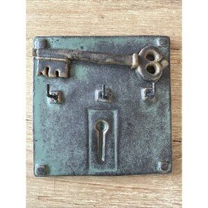 Segovia Spain Handmade Ceramic Wall Key Holder 3 Hooks - Antique Rim Lock Style